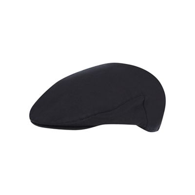 Navy waxed flat cap